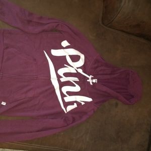 Burgundy hooded zip up sweatshirt